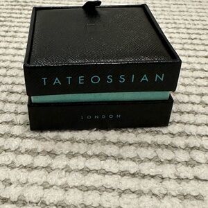Tateossian Black and Teal Cuff Links with  Box brand new